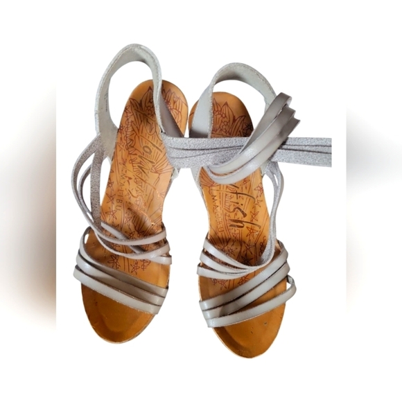 Blowfish Malibu Women's Taupe Strappy Wedge Cork  Sandals Sz 7 1/2 - Picture 6 of 9